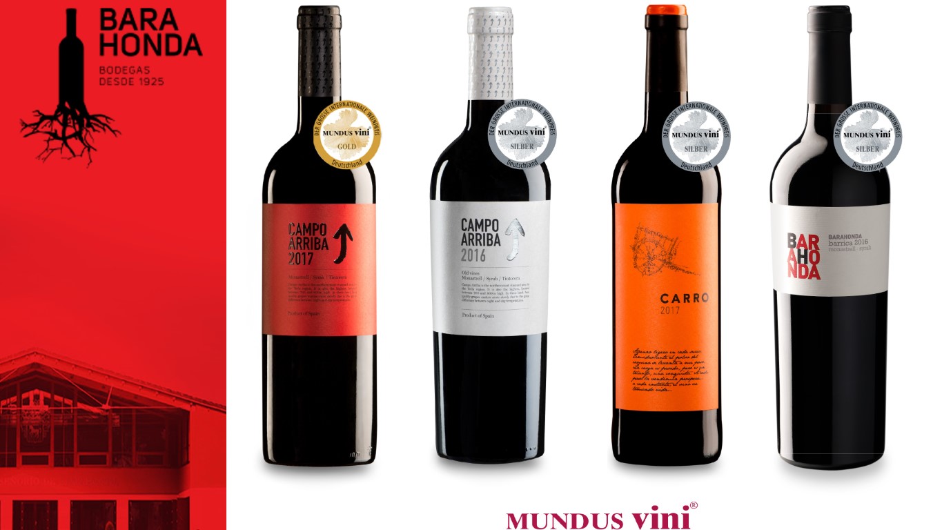 Cuatro vinos de Barahonda premiados en Mundus Vini