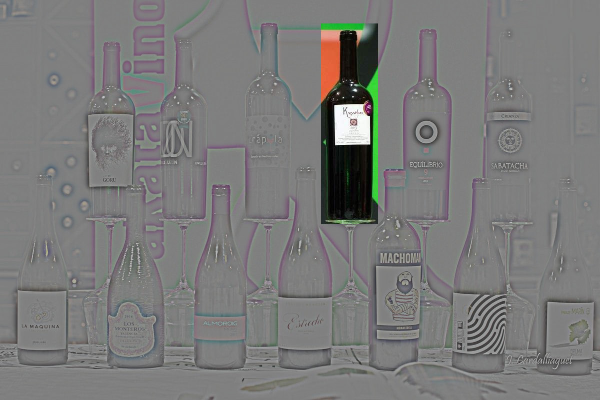 Kyathos 2013 de Bodegas Evine esta el T0 15 Mejores vinos Monastrell 2019.