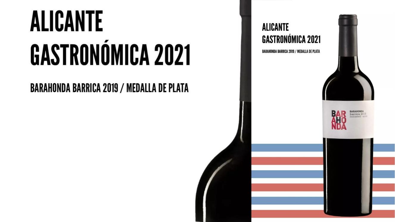 Medalla de plata para Barahonda Barrica 2019 en el concurso de Alicante Gastronómica