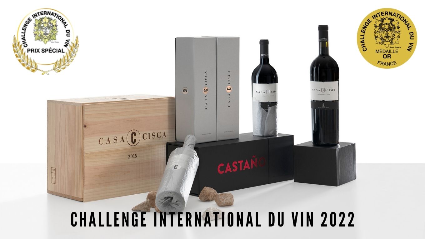 Casa Cisca 2016 de Bodegas Castaño Medalla de Oro y Premio especial vino tinto en la 46 edición del Challenge International DU Vin